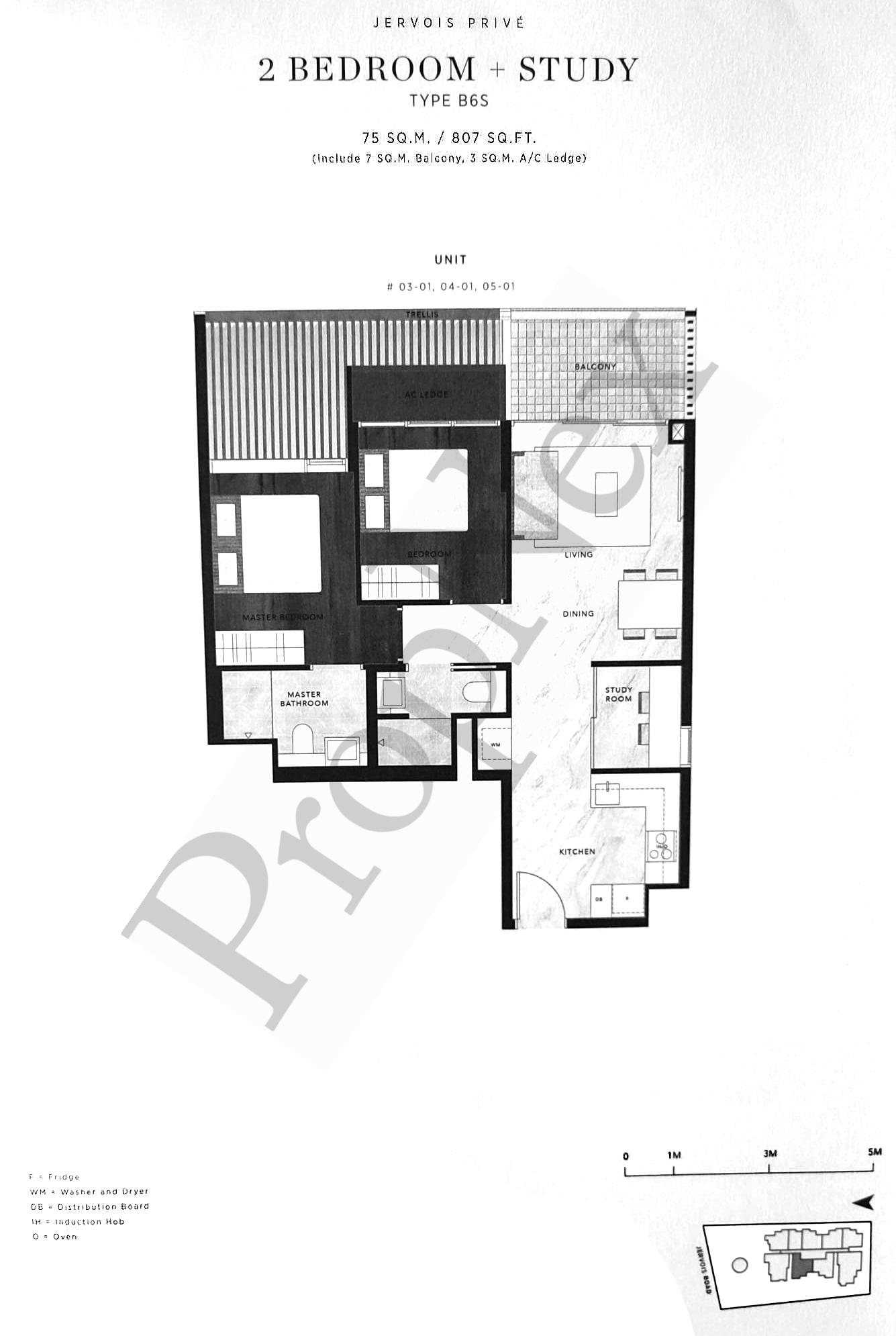 Jervois Privé – 2BR+STUDY B6S