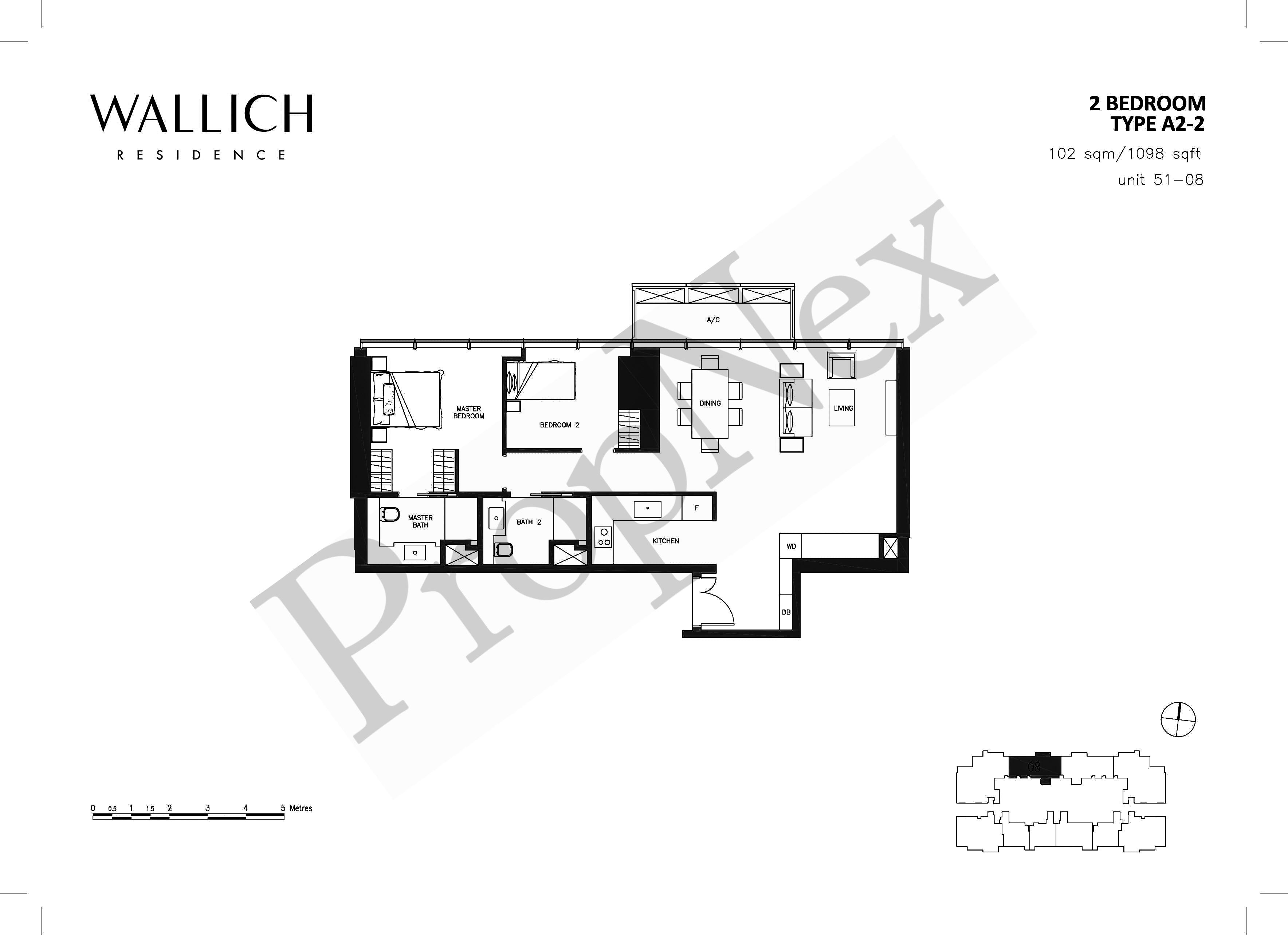 Wallich Residence – 2 BEDROOM A2-2