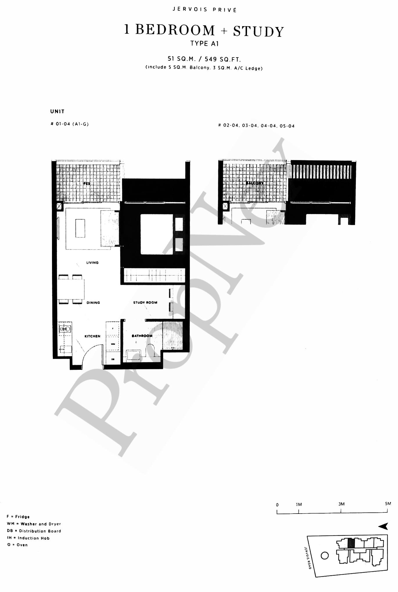 Jervois Privé – 1BR+STUDY A1