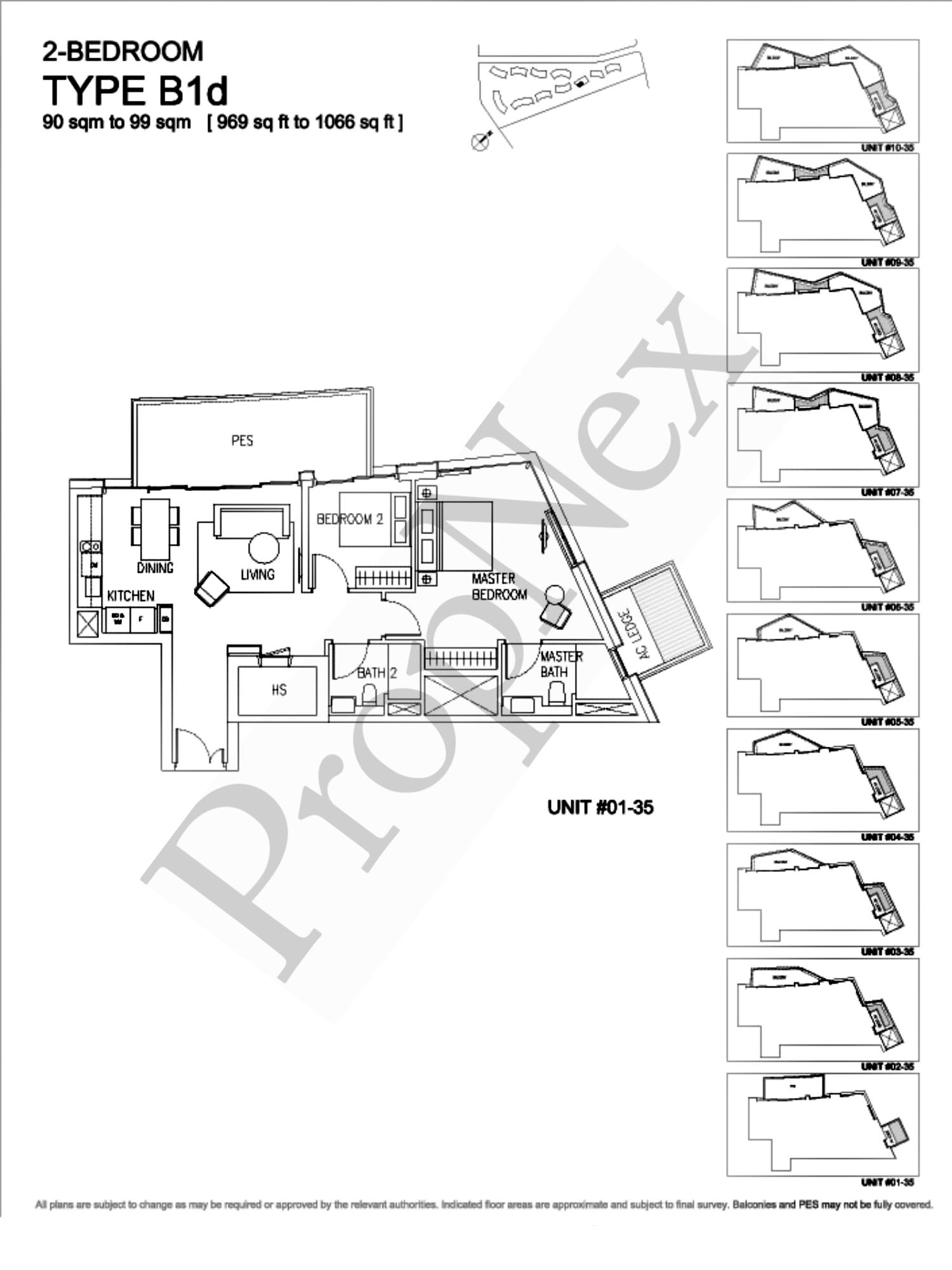 Corals at Keppel Bay – 2-BEDROOM B1d - 969sqft