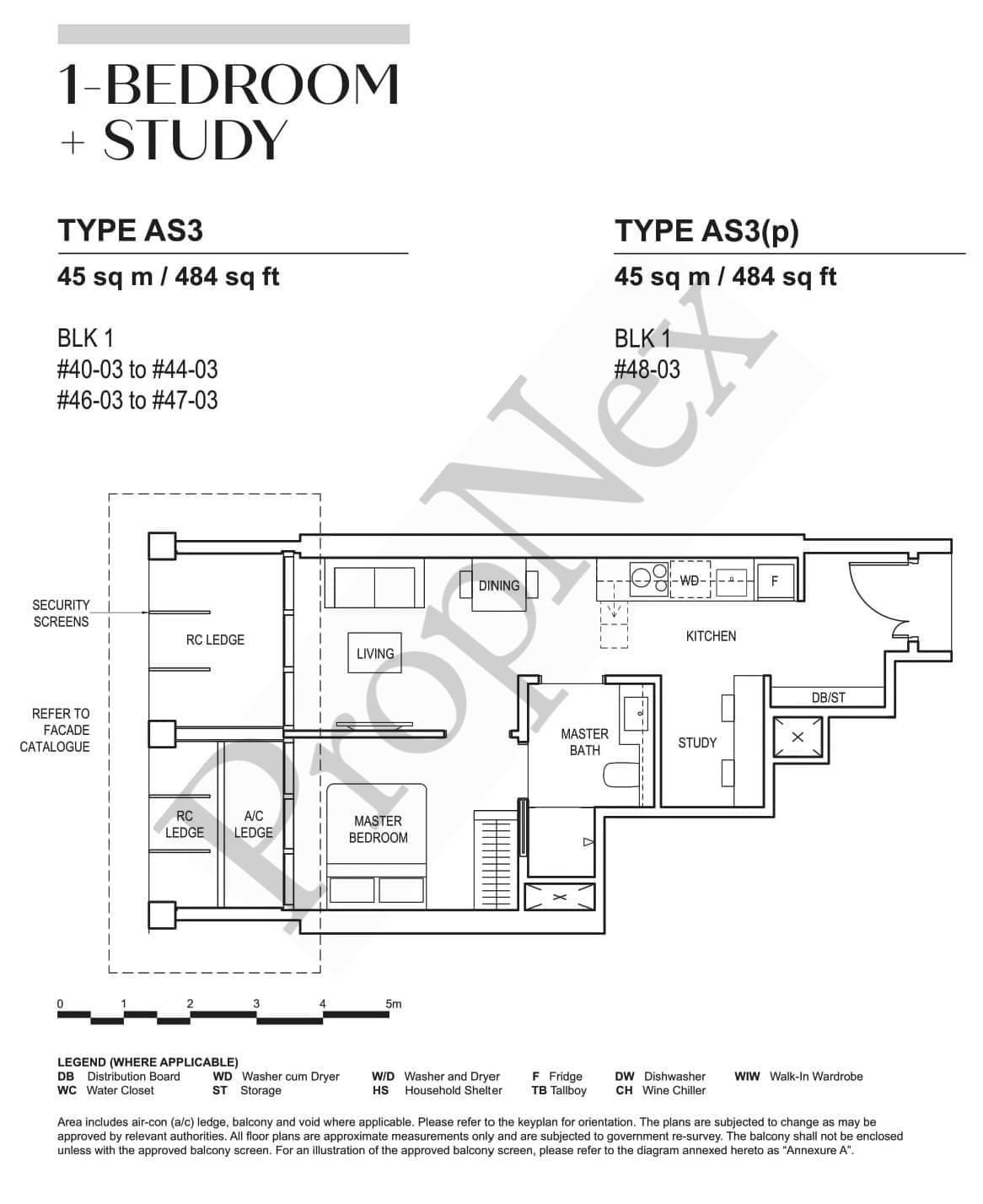 CanningHill Piers – 1-BEDROOM + STUDY AS3