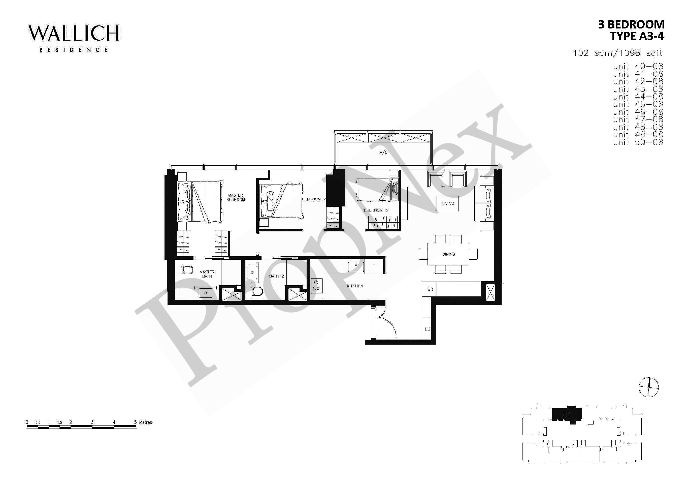 Wallich Residence – 3 BEDROOM A3-4