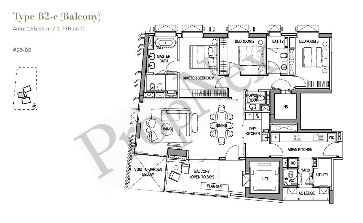 3-BEDROOM B2-c floor plan