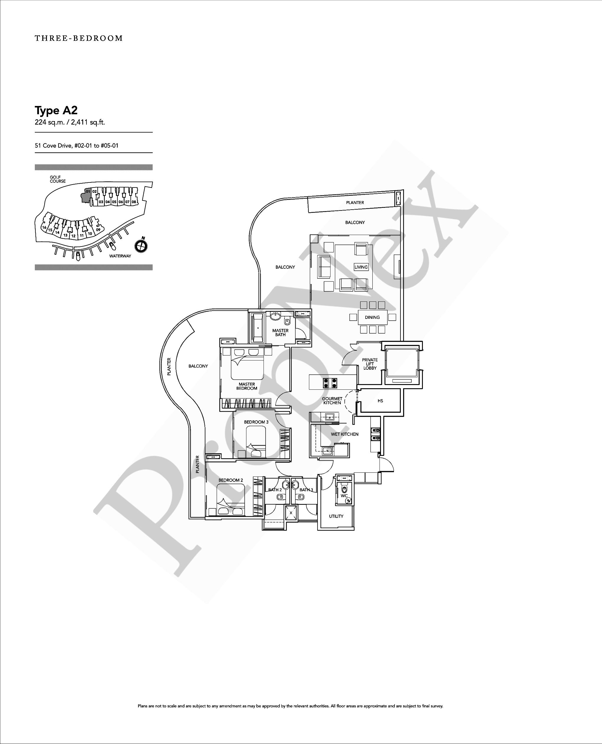 Turquoise – 3 Bedroom A2