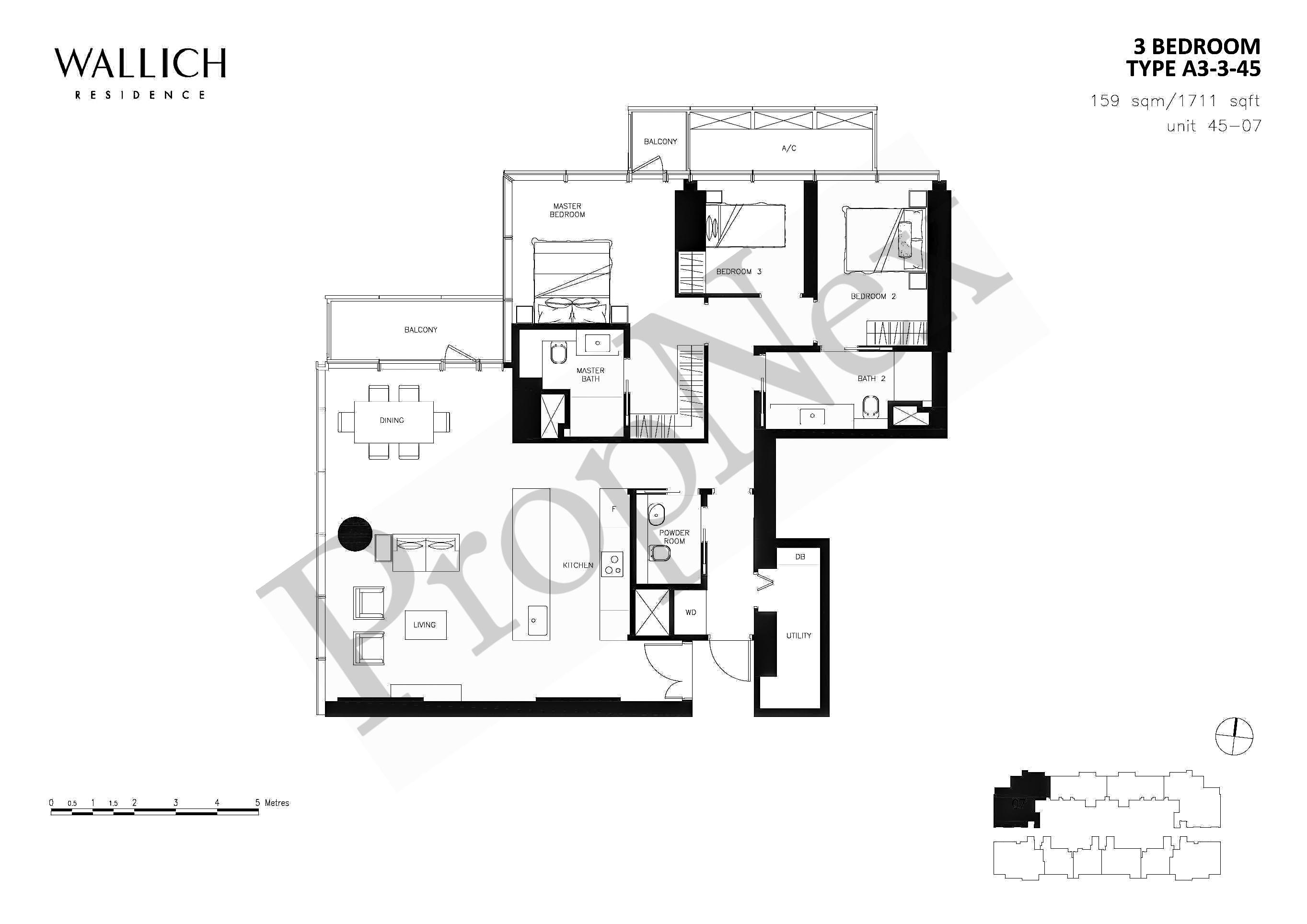Wallich Residence – 3 BEDROOM A3-3-45