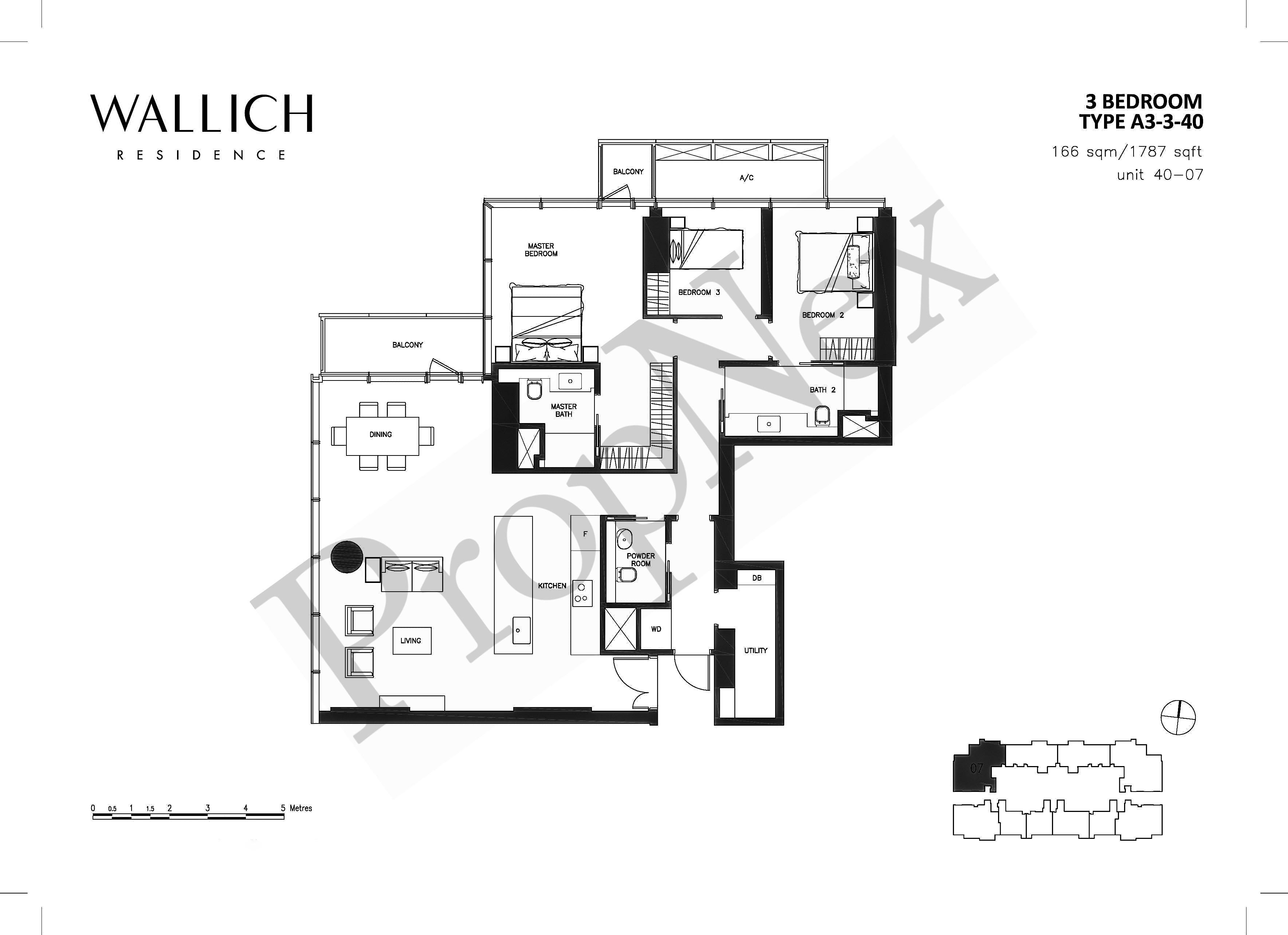 Wallich Residence – 3 BEDROOM A3-3-40