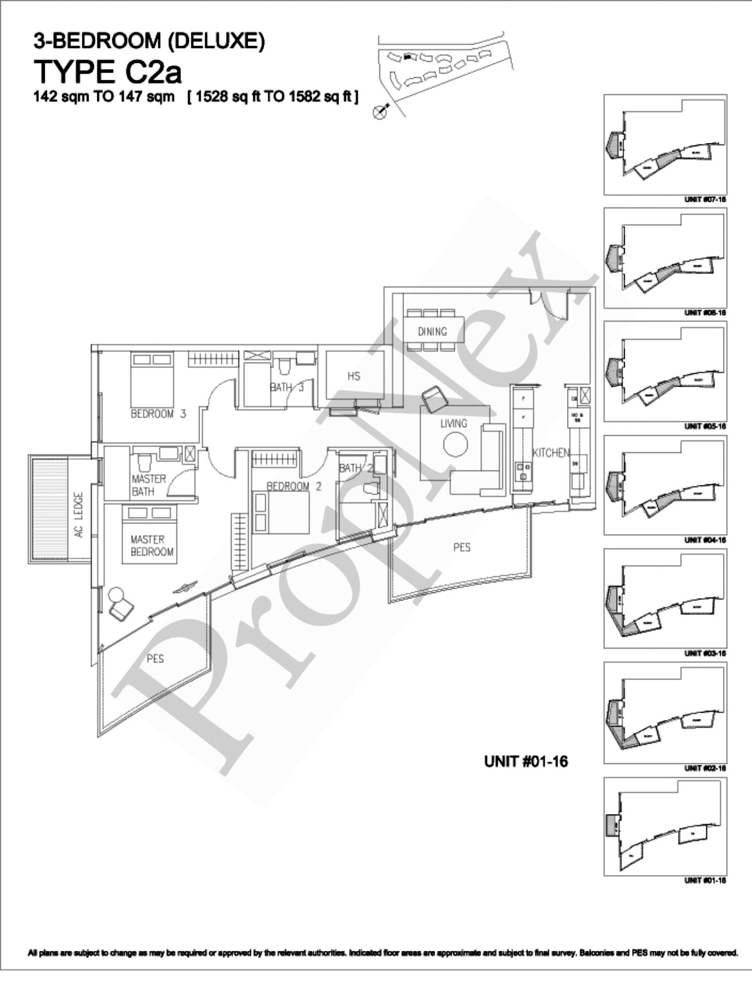 Corals at Keppel Bay – 3-BEDROOM C2a - 1528sqft