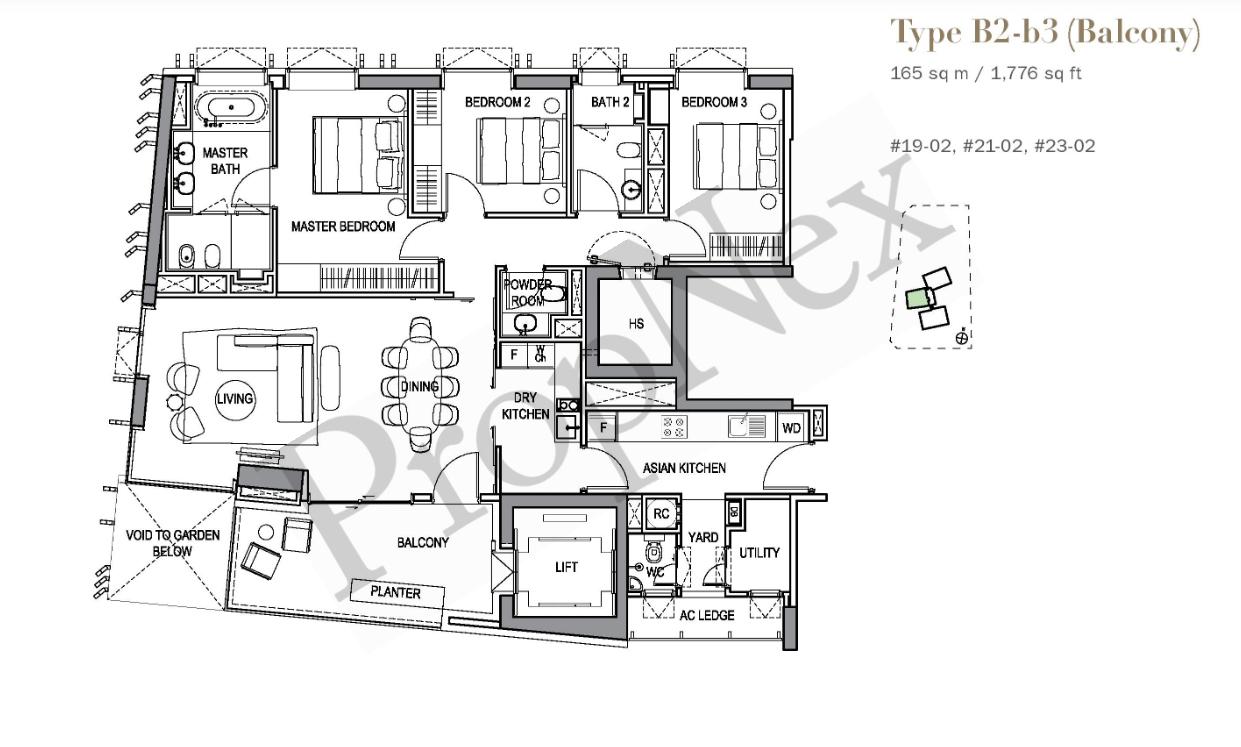 3-BEDROOM B2-b3 floor plan