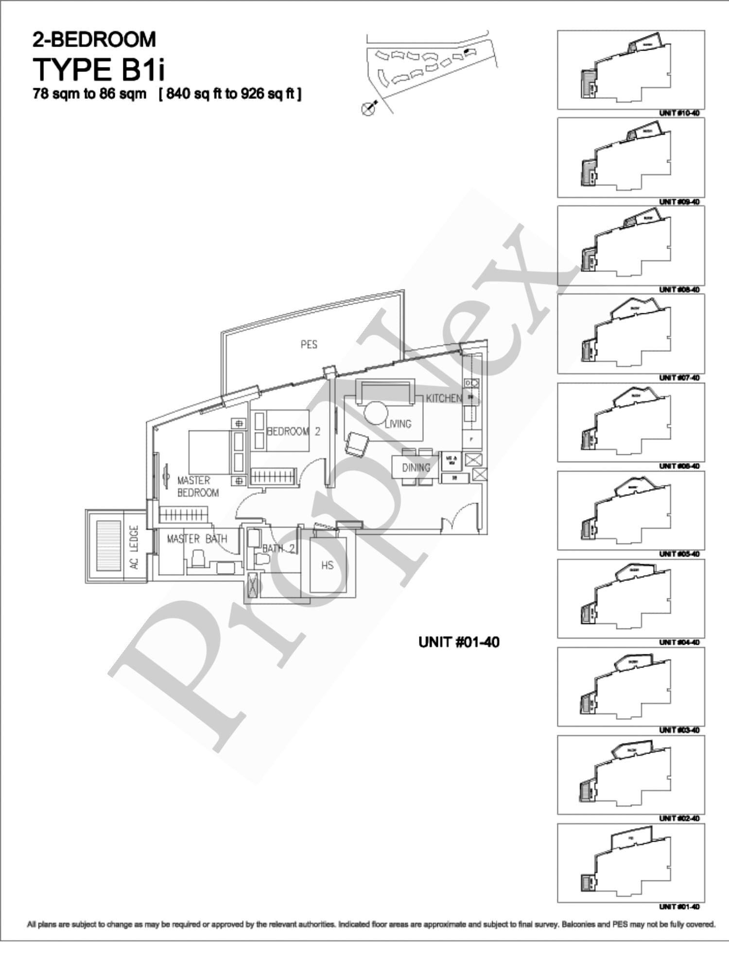 Corals at Keppel Bay – 2-BEDROOM B1i - 840sqft