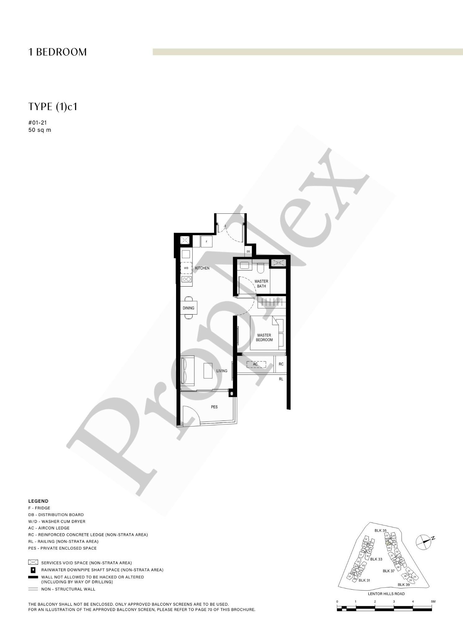 1 Bedroom (1)c1 floor plan