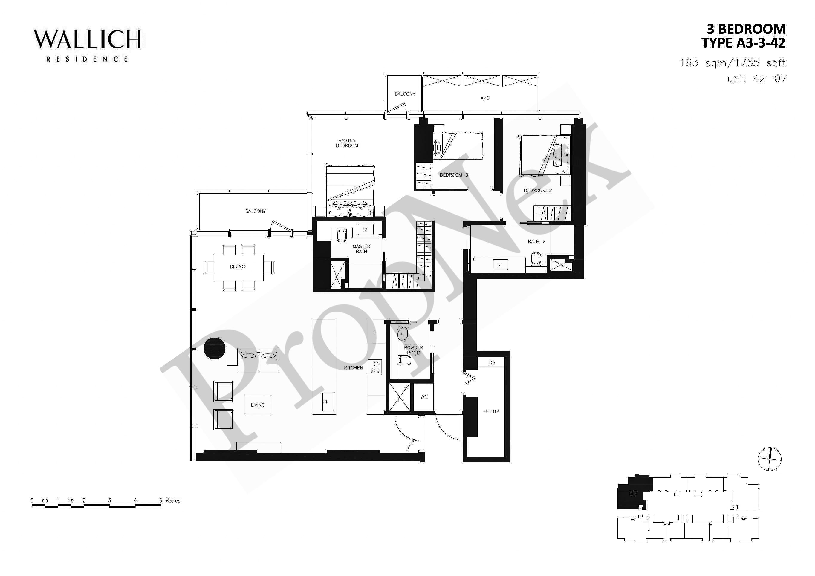 Wallich Residence – 3 BEDROOM A3-3-42