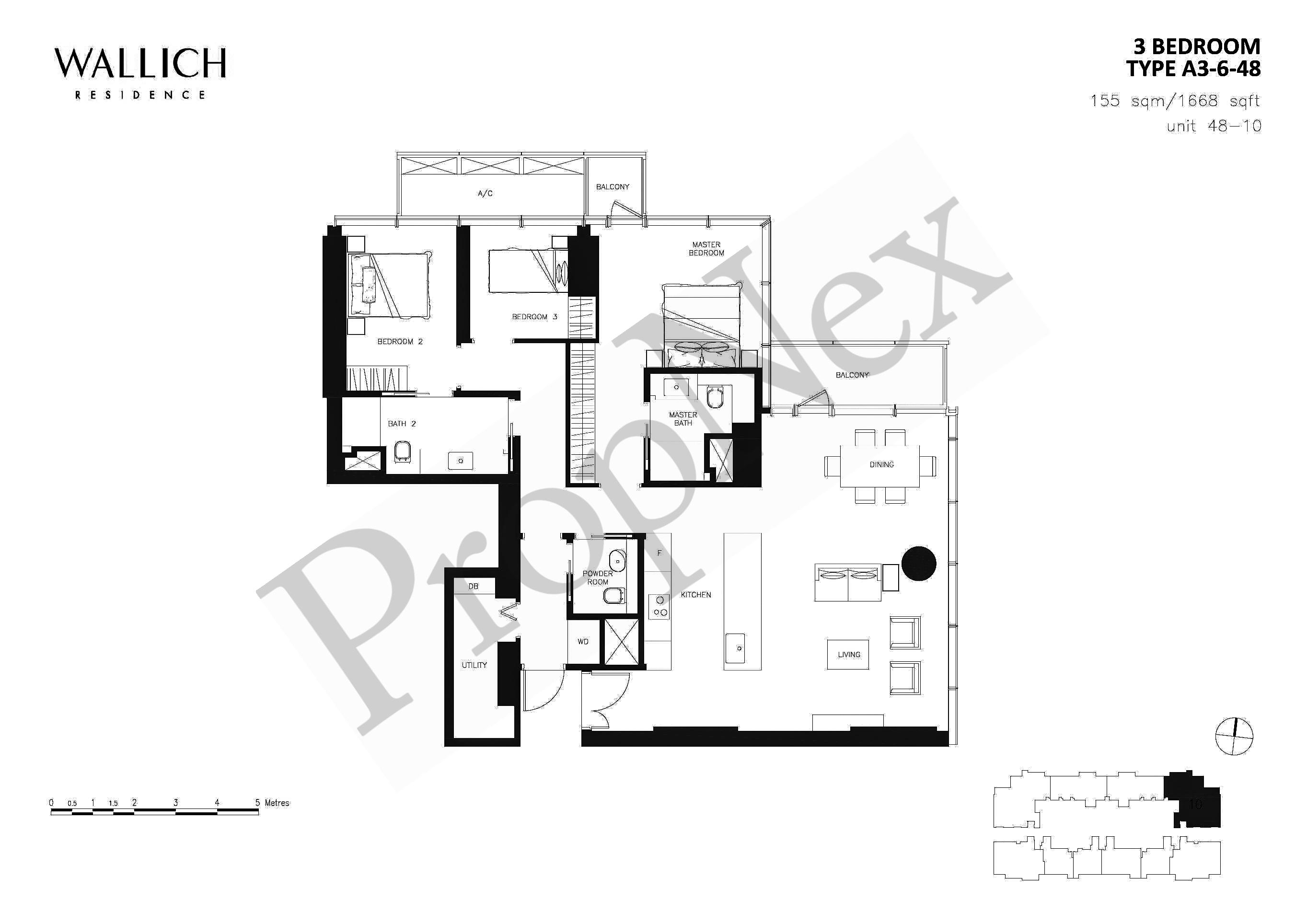 Wallich Residence – 3 BEDROOM A3-6-48