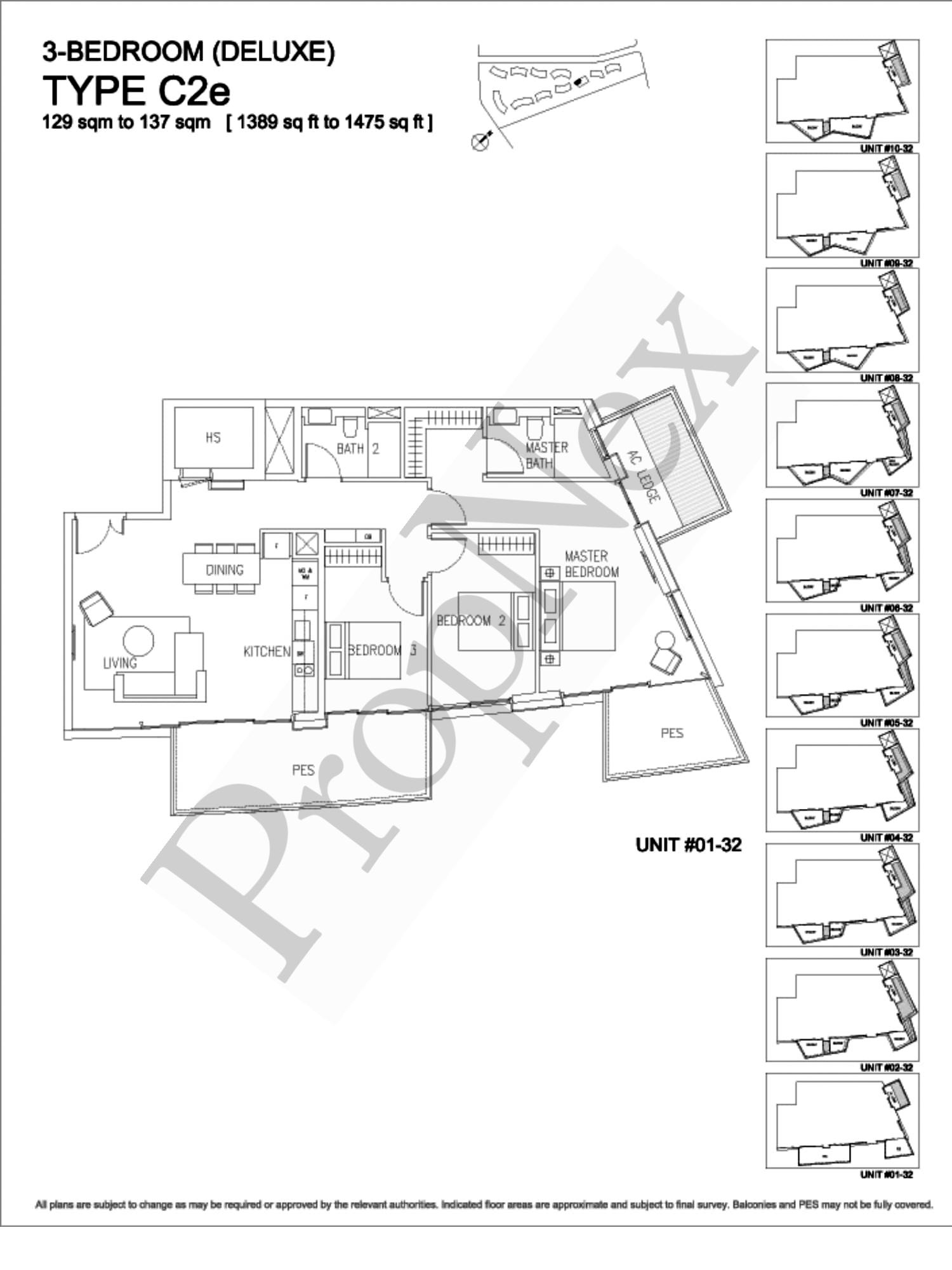 Corals at Keppel Bay – 3-BEDROOM C2e - 1475sqft