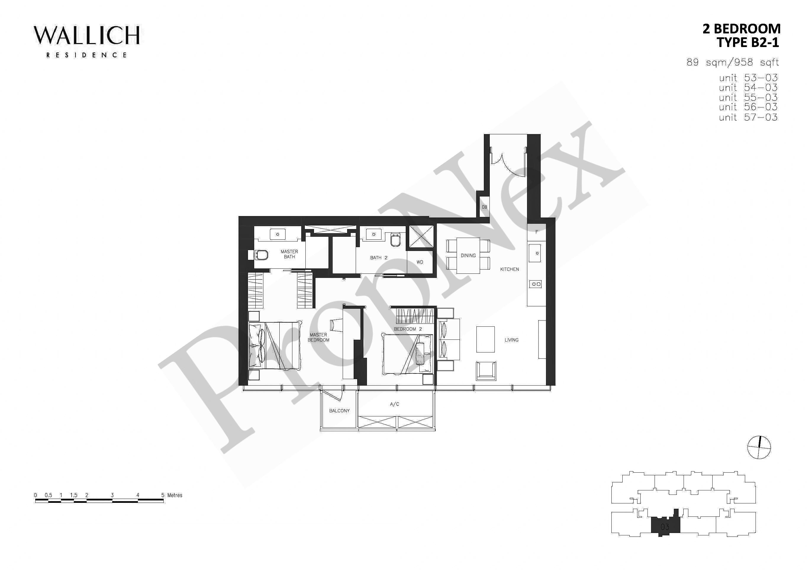 Wallich Residence – 2 BEDROOM B2-1