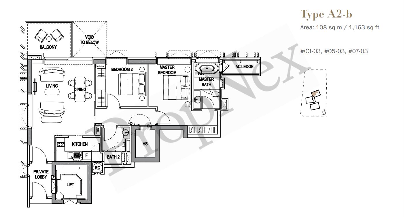 2-BEDROOM A2-b floor plan
