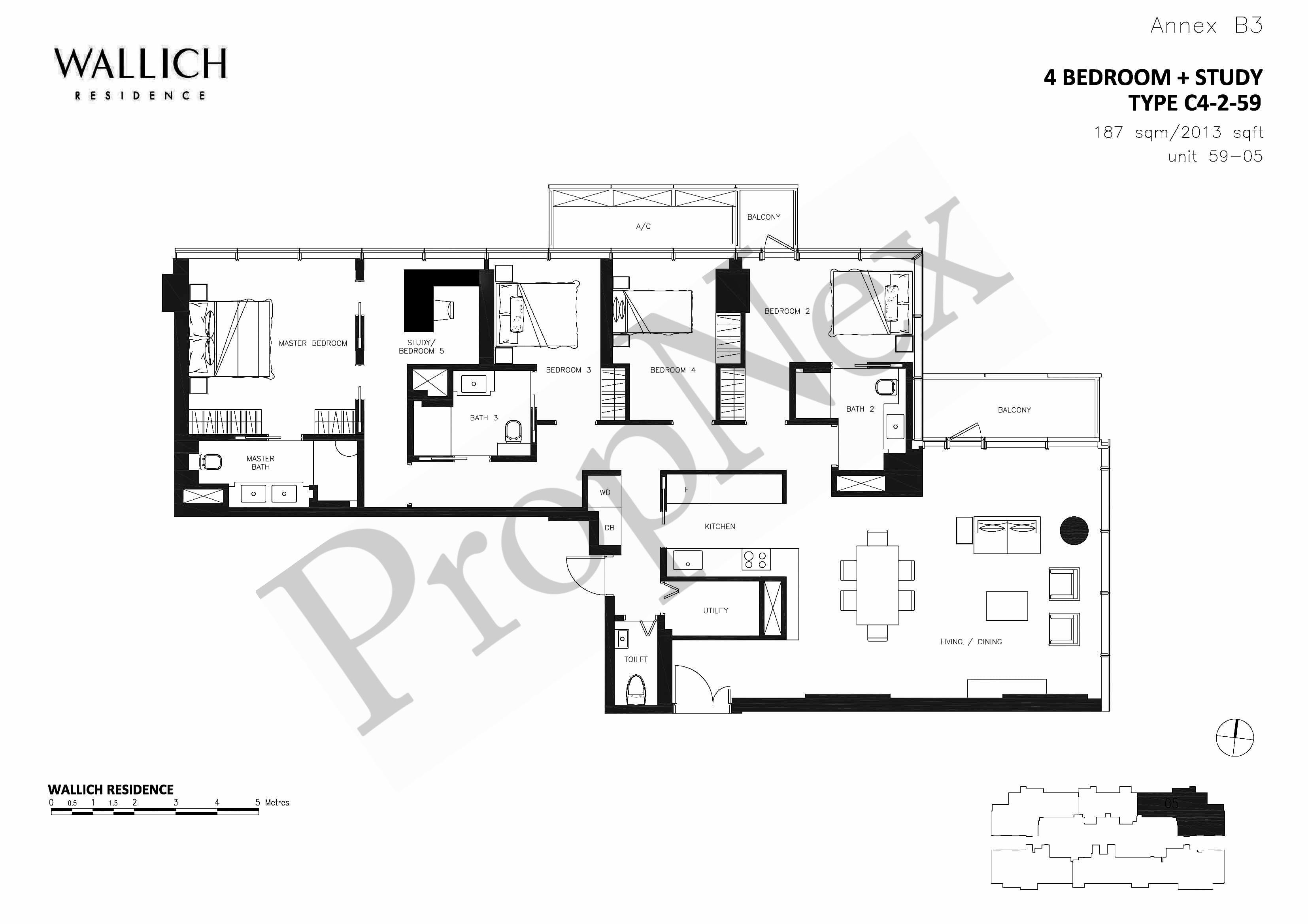 Wallich Residence – 4 BEDROOM + STUDY C4-2-59