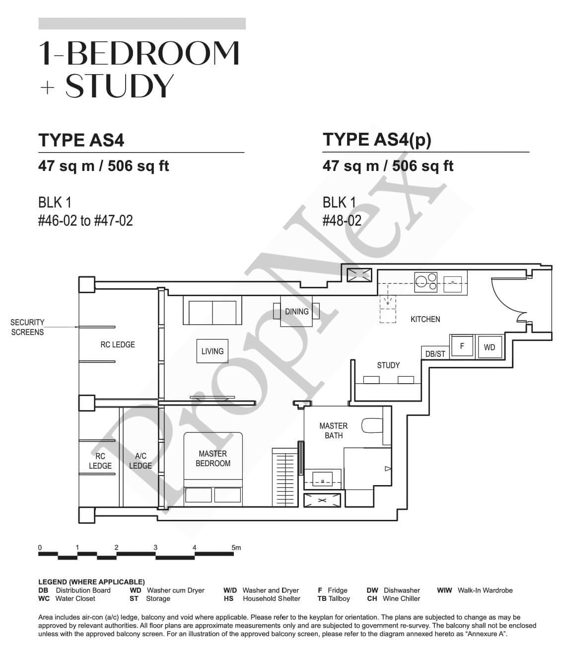 CanningHill Piers – 1-BEDROOM + STUDY AS4(p)
