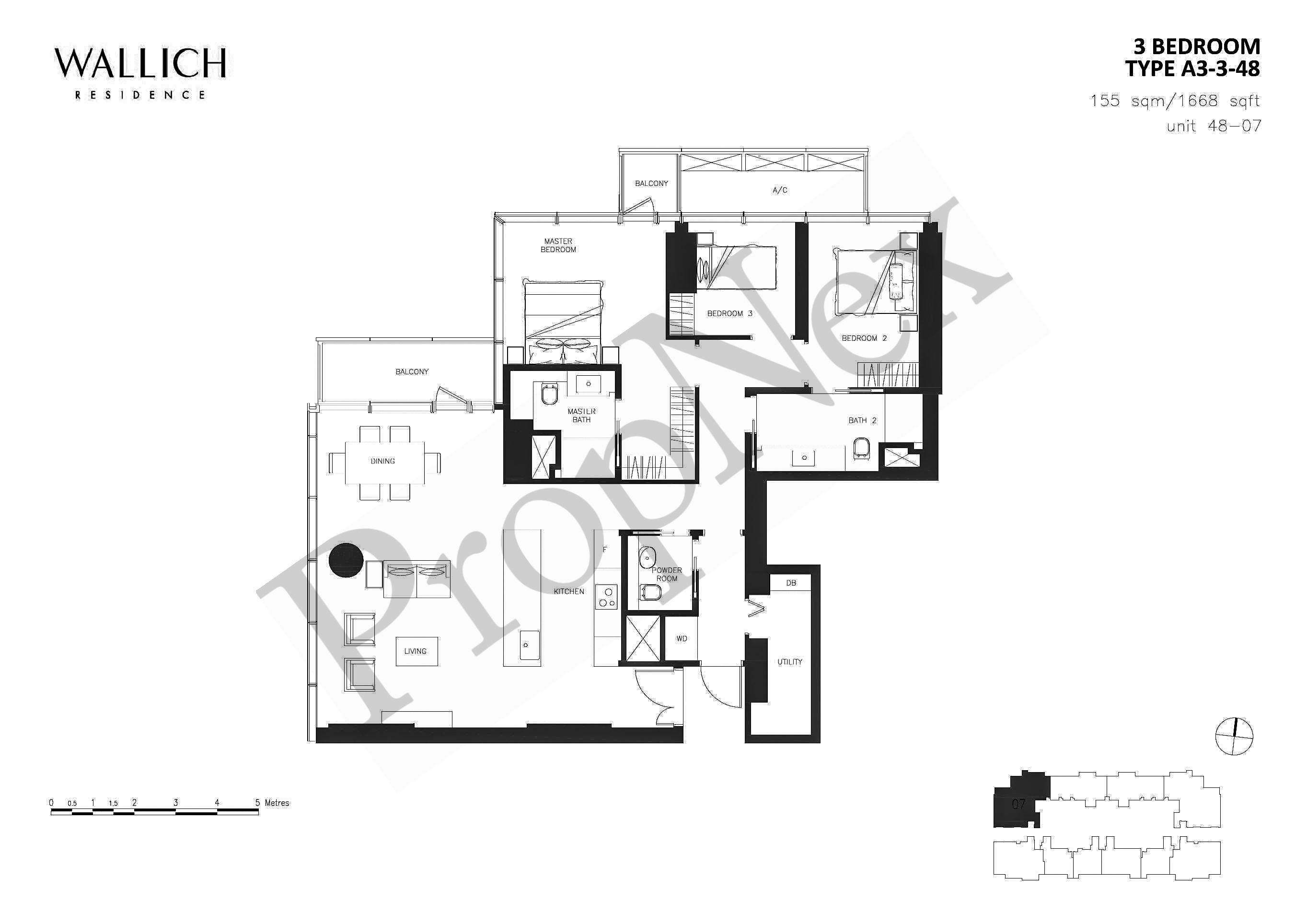 Wallich Residence – 3 BEDROOM A3-3-48