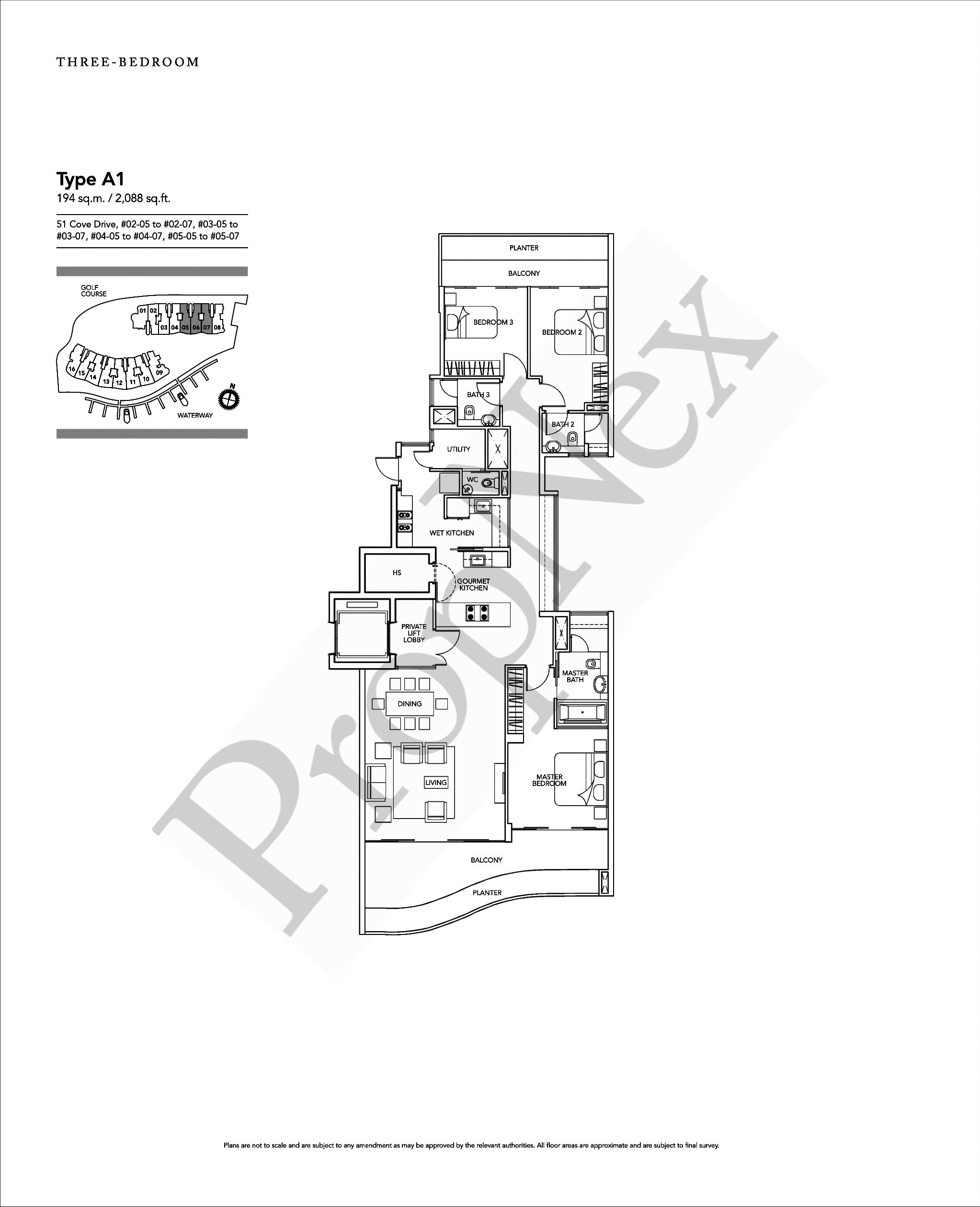 Turquoise – 3 Bedroom A1