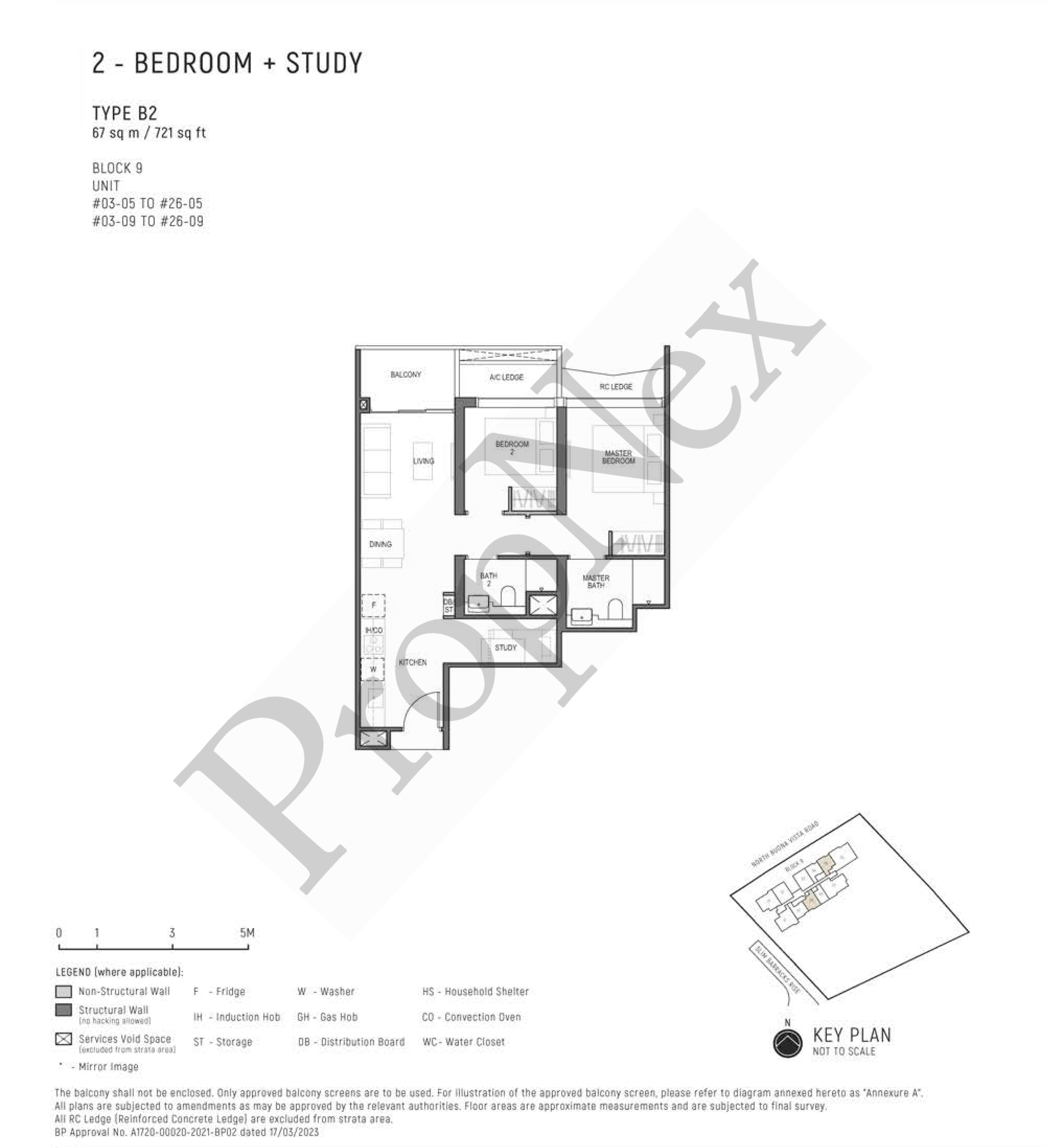 Blossoms By The Park – 2 Bedroom + Study B2