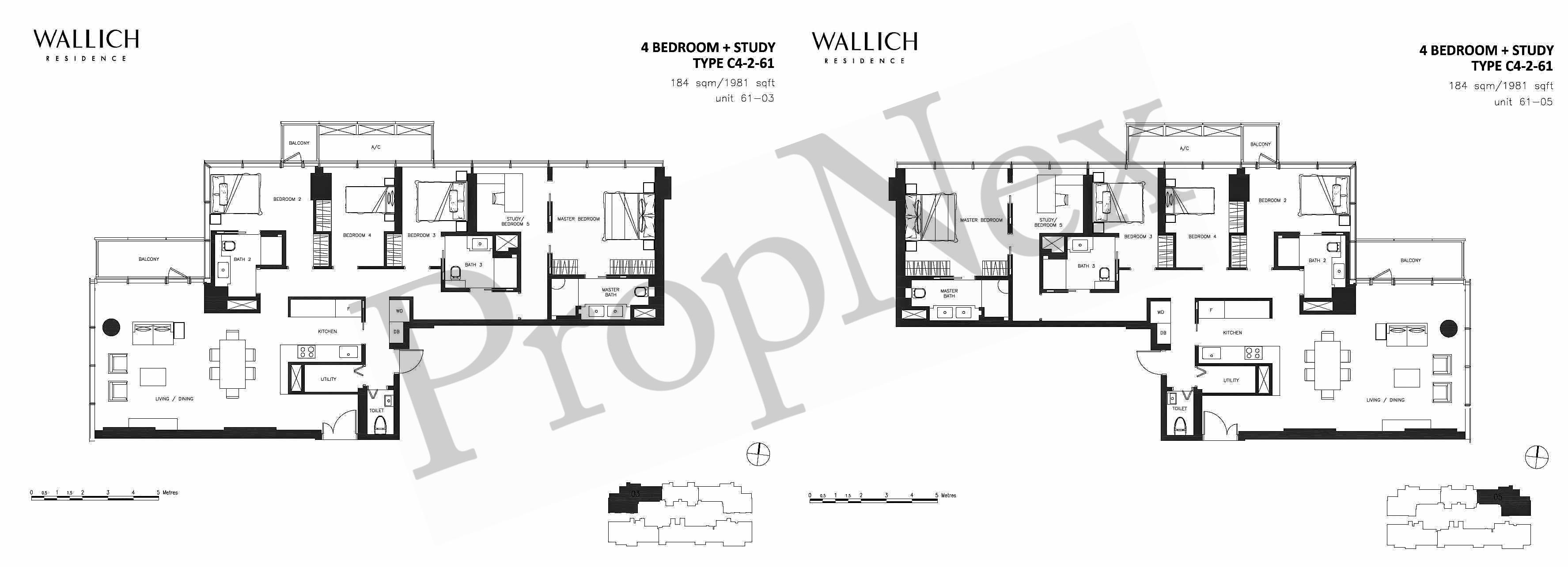 Wallich Residence – 4-BEDROOM + With Study C4-2-61 ( #61-05 )