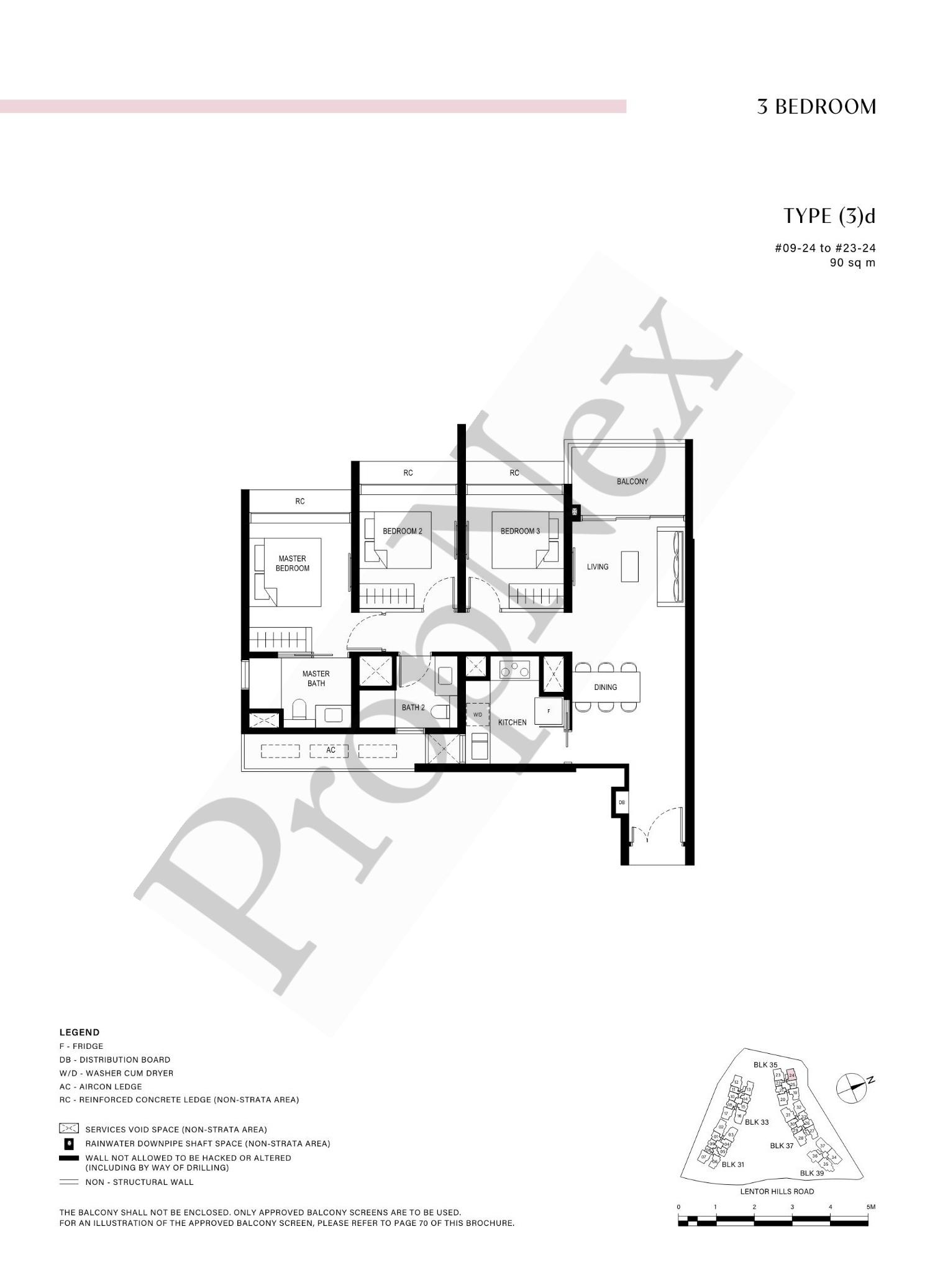 3 Bedroom (3)d floor plan