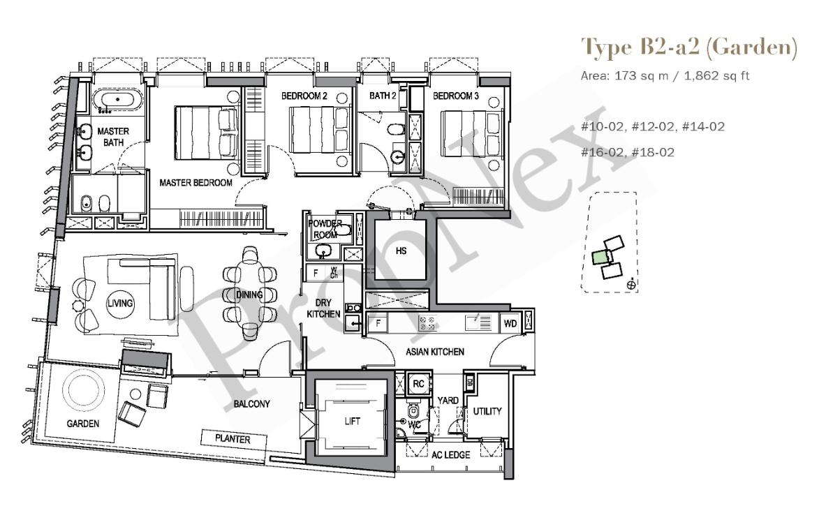 3-BEDROOM B2-a2 floor plan