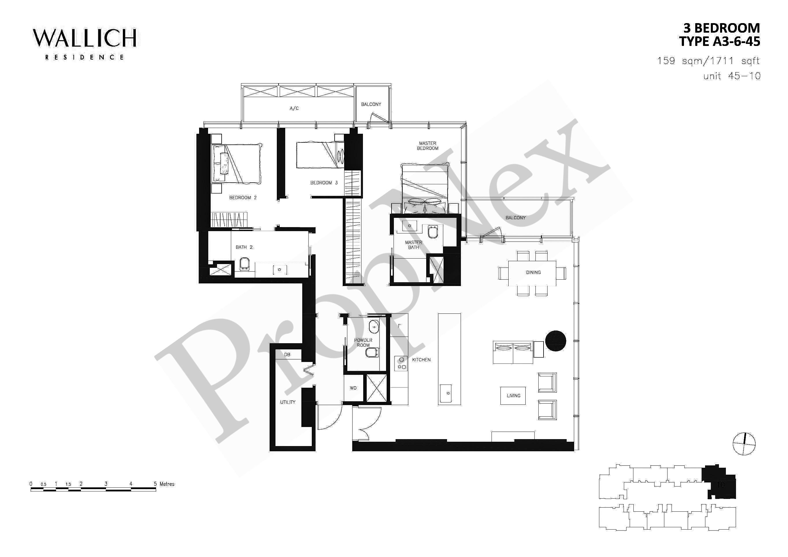 Wallich Residence – 3 BEDROOM A3-6-45