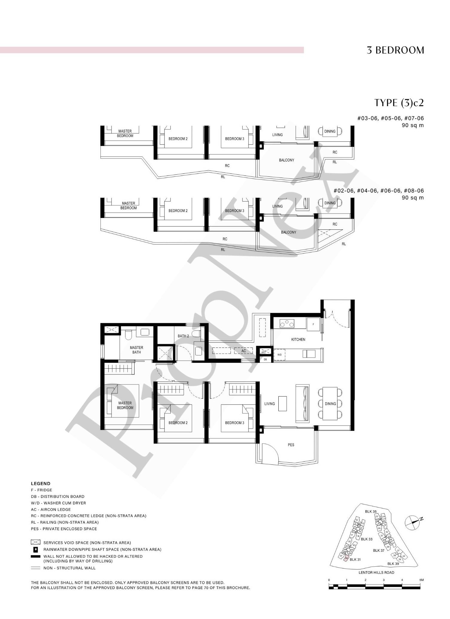 3 Bedroom (3)c2 floor plan