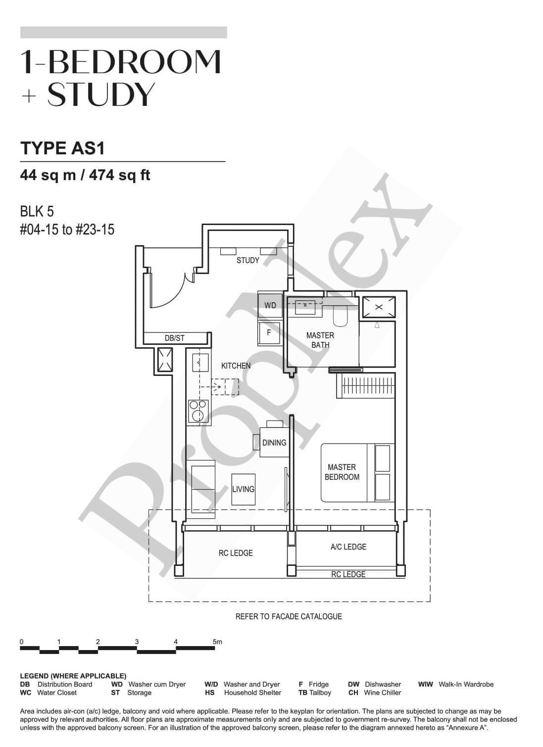 CanningHill Piers – 1-BEDROOM + STUDY AS1