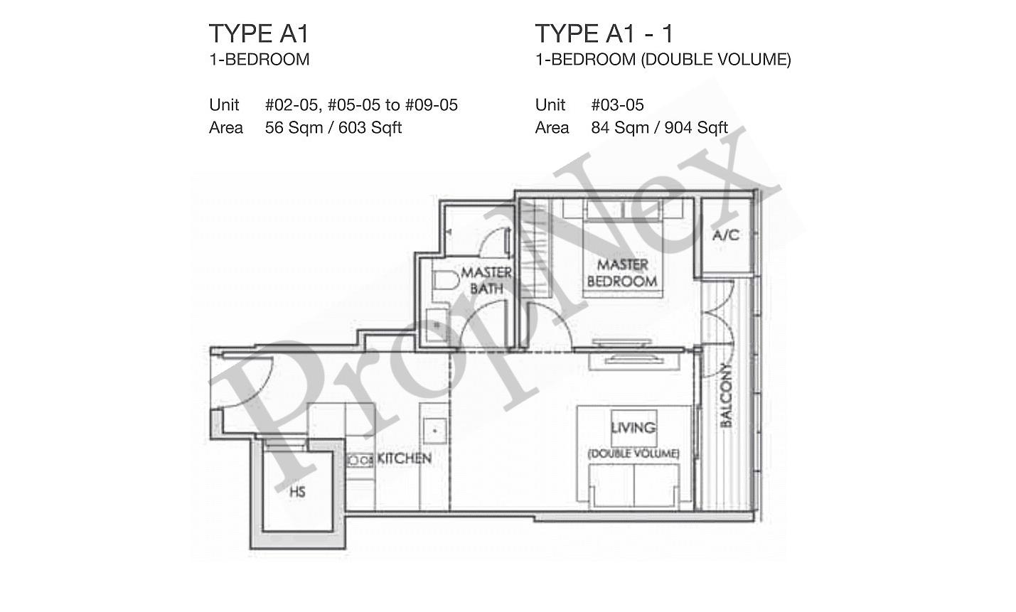 1 Bedroom A1 floor plan