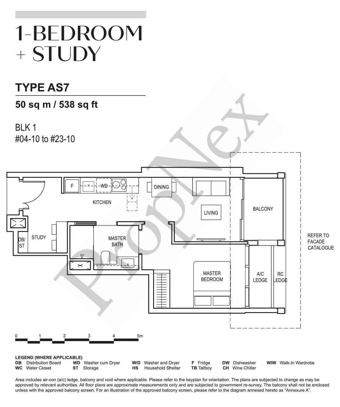 CanningHill Piers – 1-BEDROOM + STUDY AS7