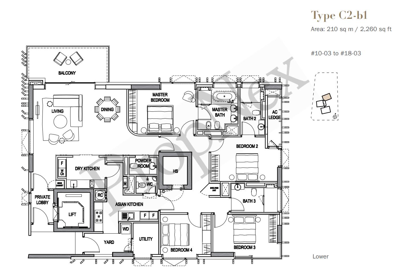 4-BEDROOM C2-b1 floor plan