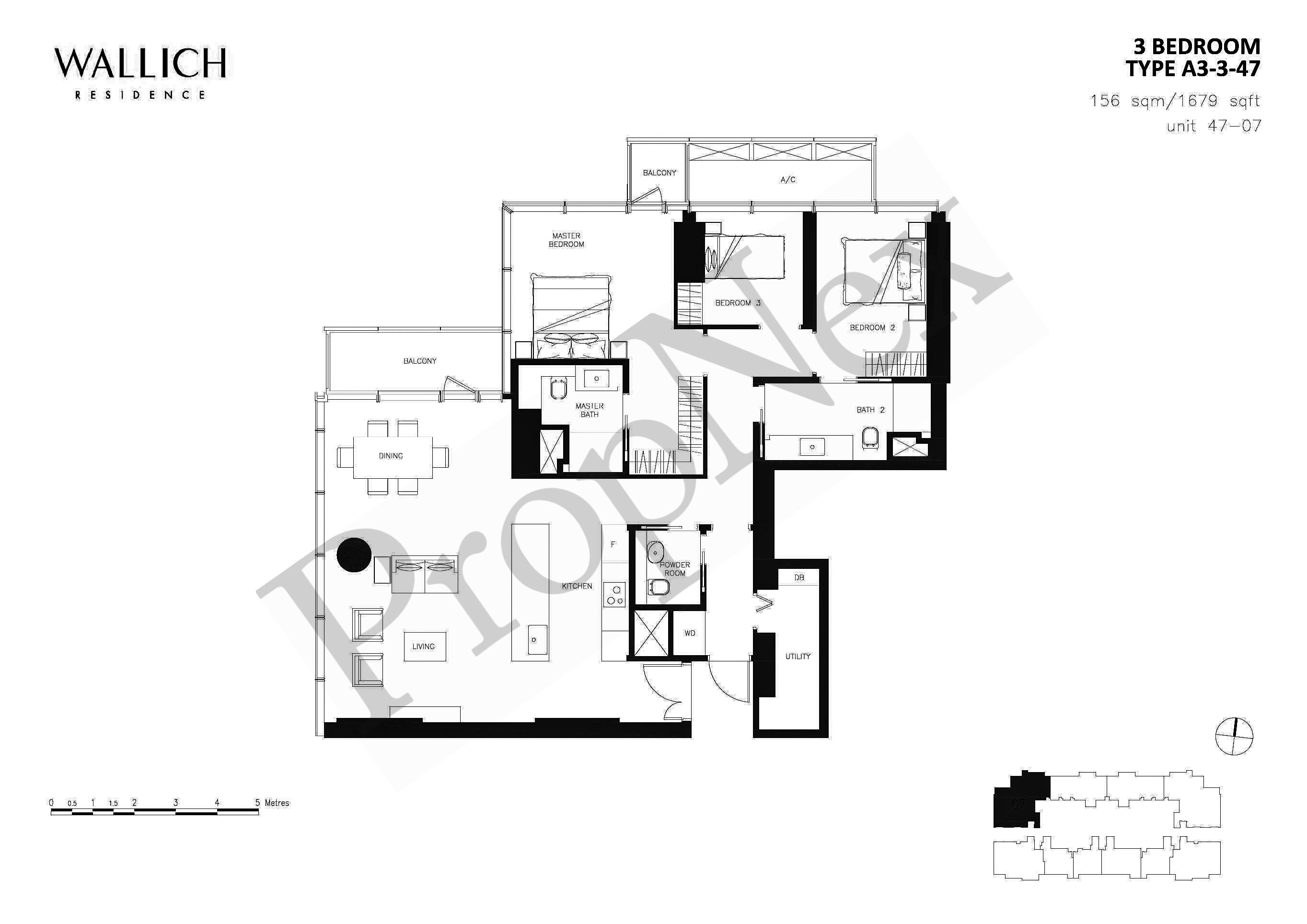 Wallich Residence – 3 BEDROOM A3-3-47