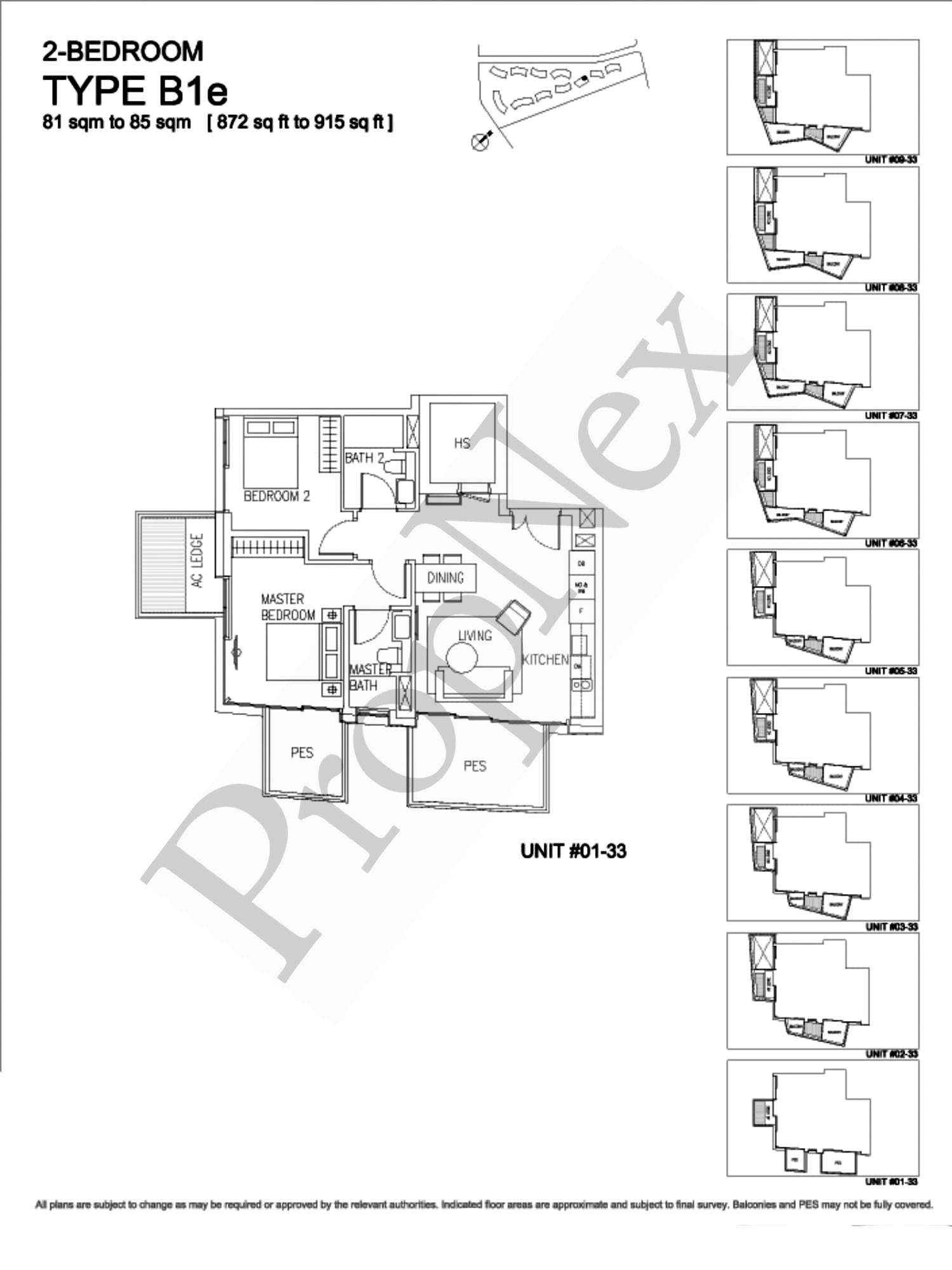 Corals at Keppel Bay – 2-BEDROOM B1e - 915sqft