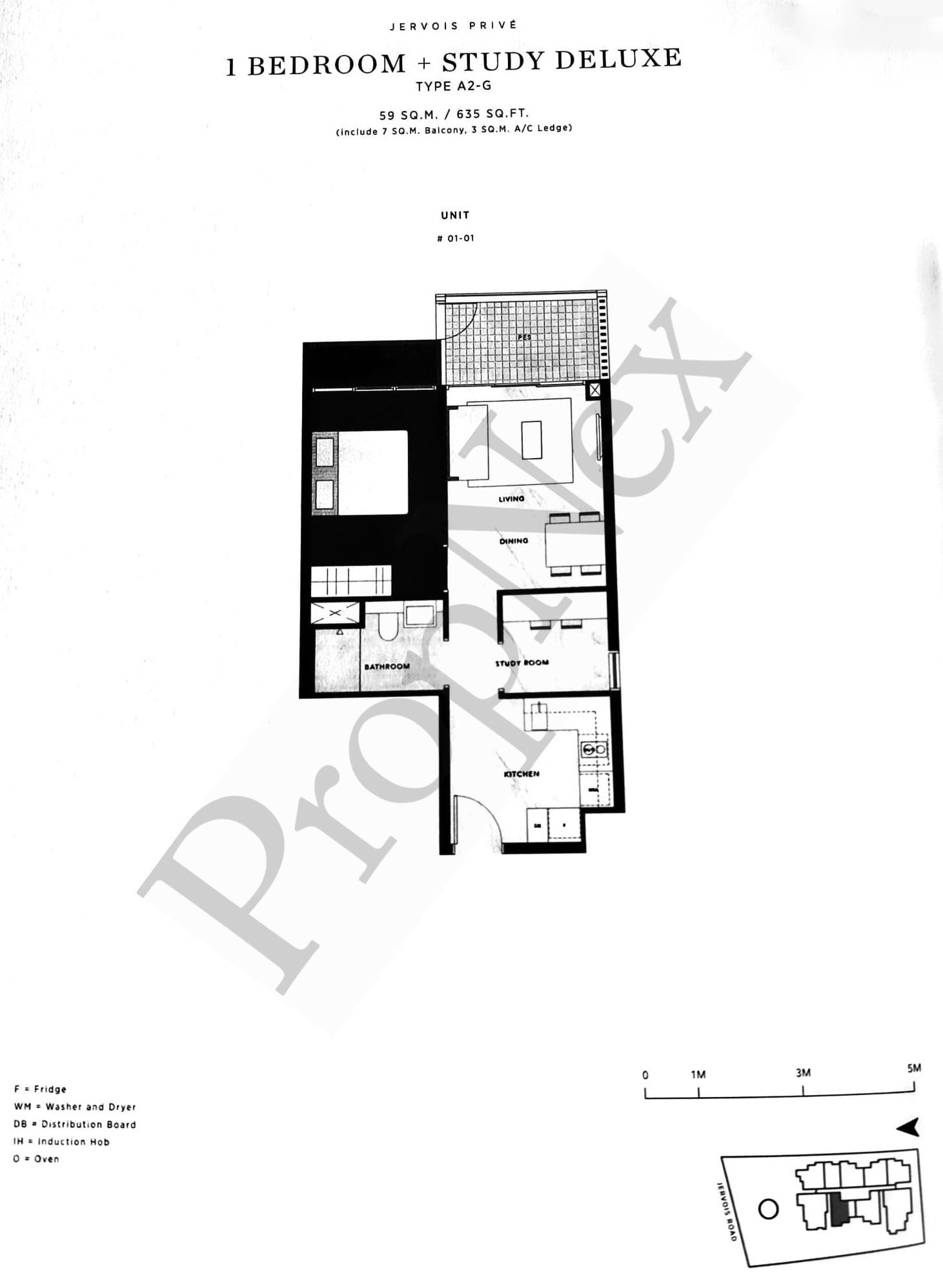 Jervois Privé – 1BR+STUDY A2-G
