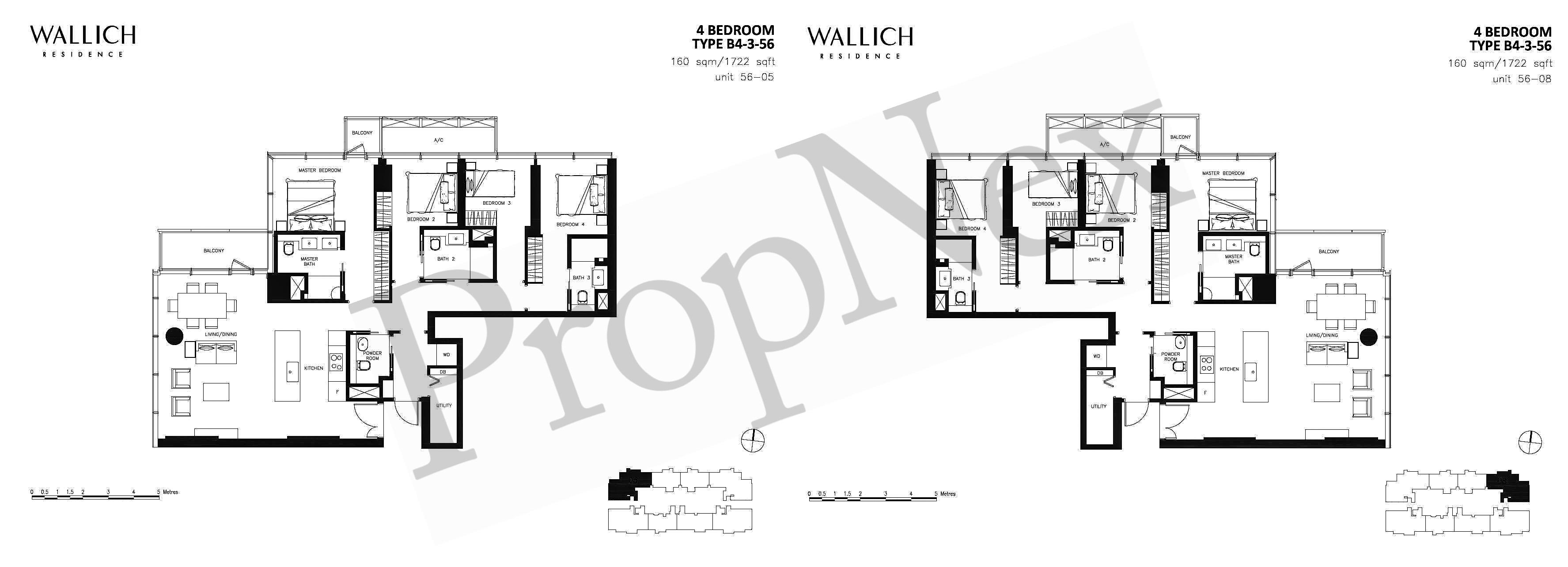 Wallich Residence – 4-BEDROOM B4-3-56 ( #56-05 )