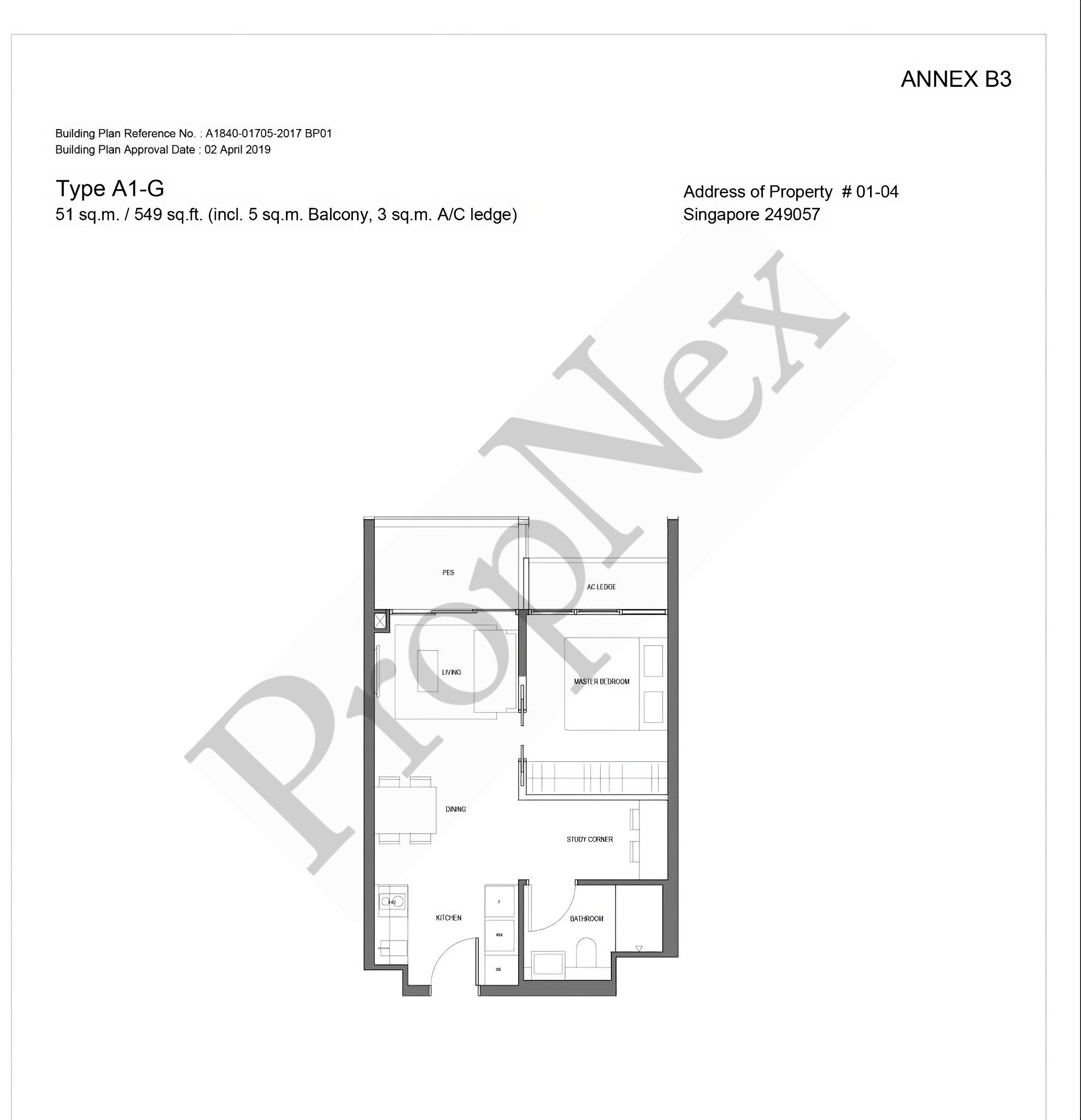 Jervois Privé – 1BR+STUDY A1-G