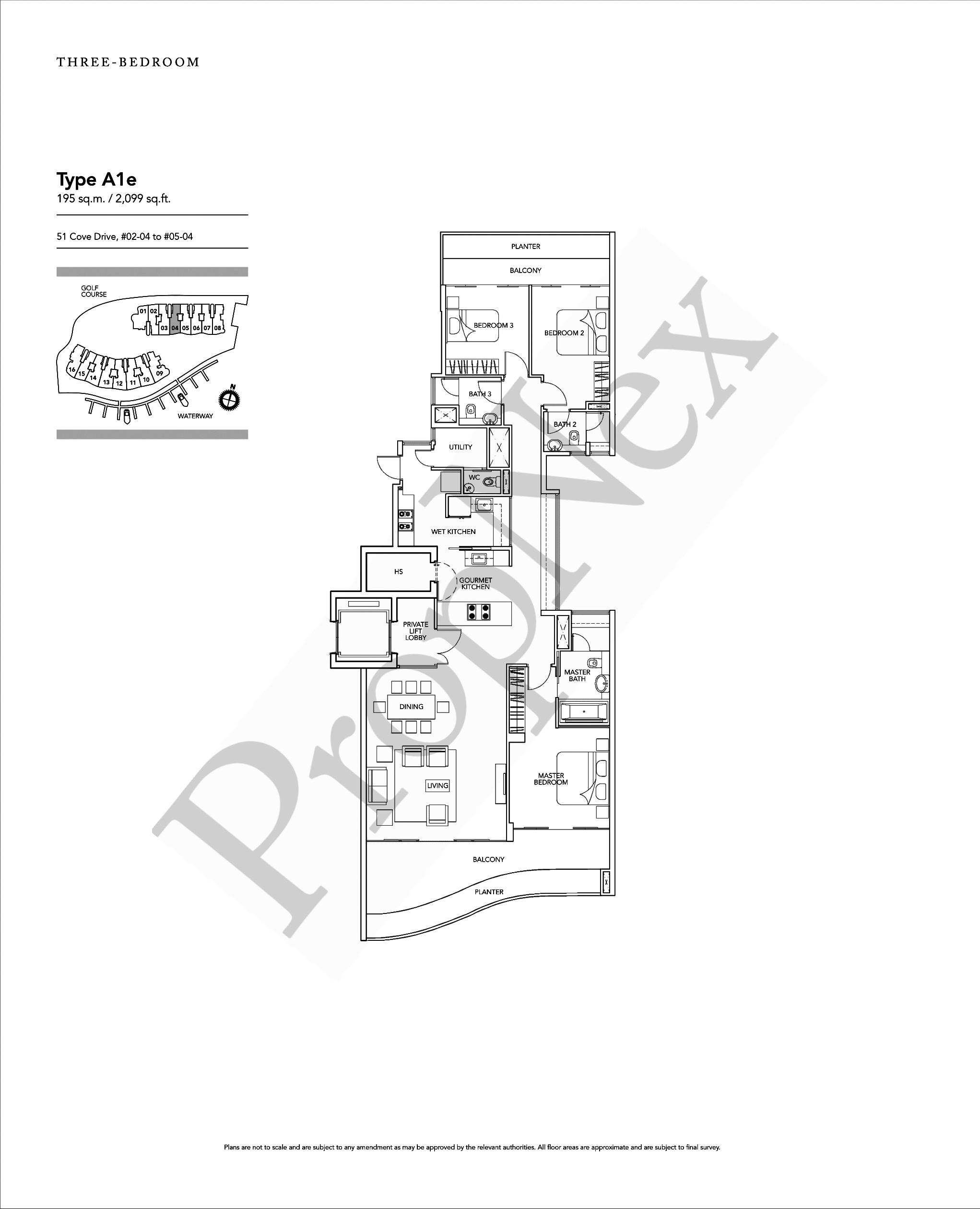 Turquoise – 3 Bedroom A1e