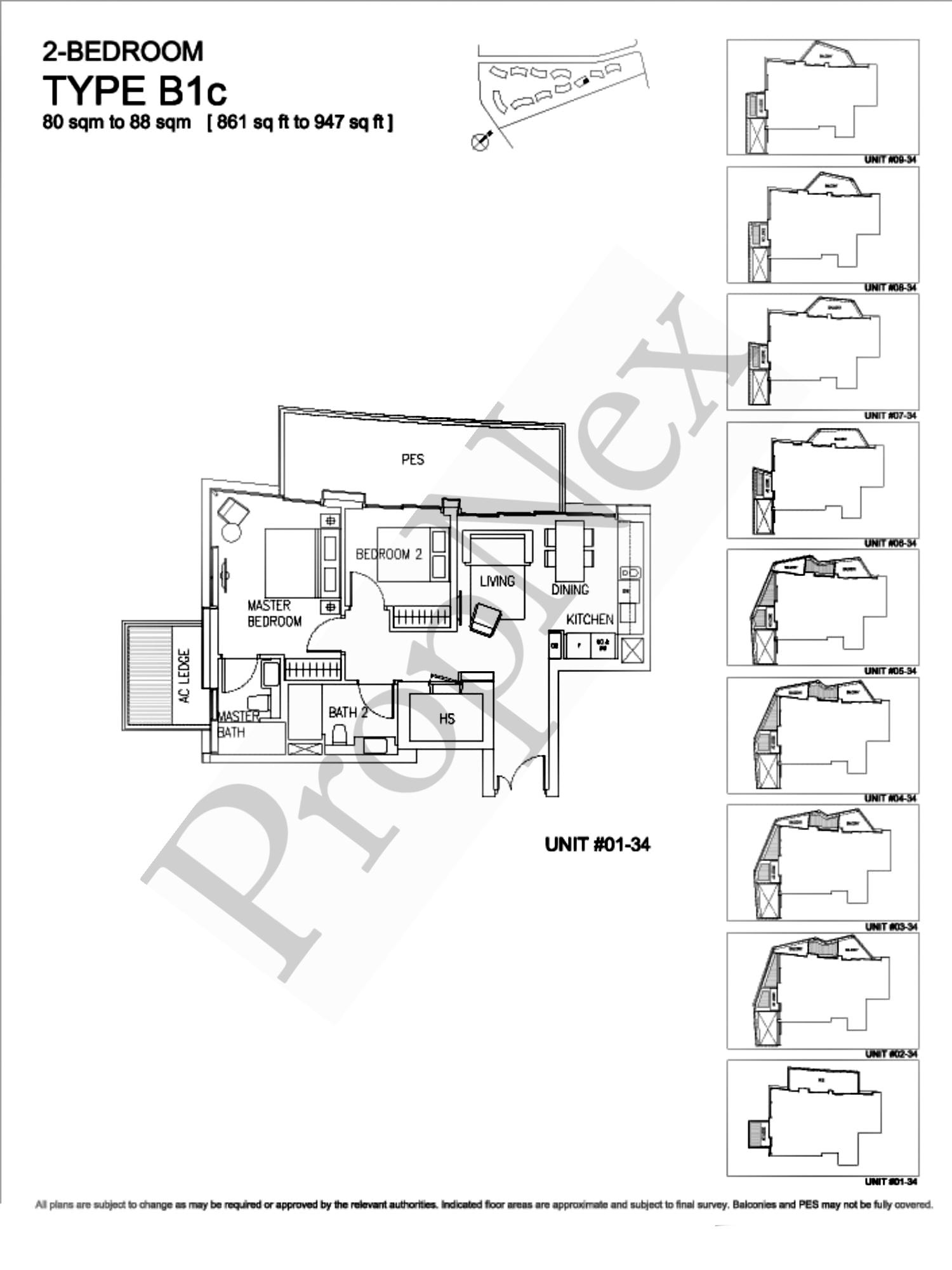 Corals at Keppel Bay – 2-BEDROOM B1c - 861sqft