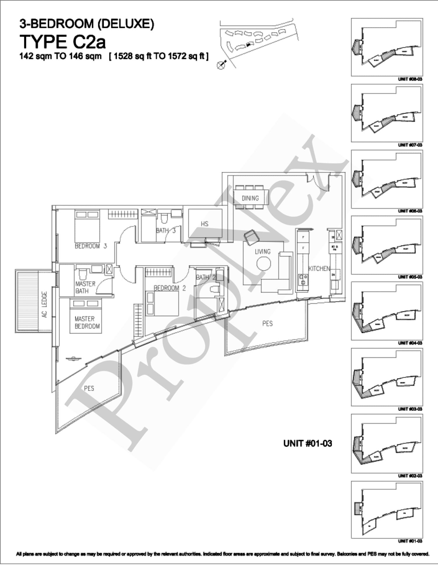 Corals at Keppel Bay – 3-BEDROOM C2a ( #01-03 ) - 1572sqft